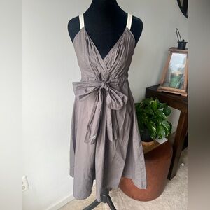Free People Women's Taupe Dress with Waist Tie